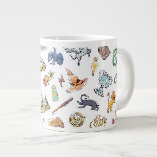 Wasserfarbe Harry Potter Icons Jumbo-Tasse (Vorderseite Rechts)