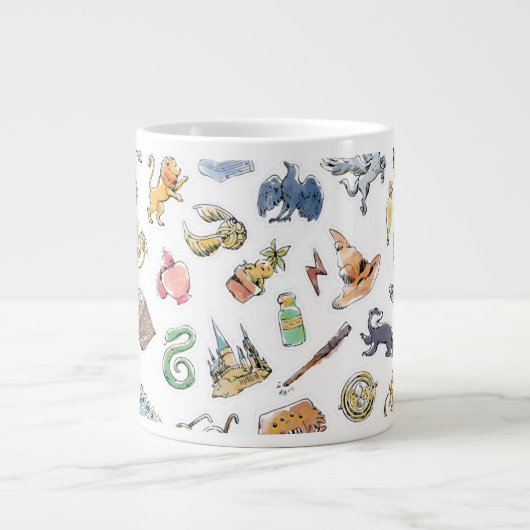 Wasserfarbe Harry Potter Icons Jumbo-Tasse (Vorderseite)