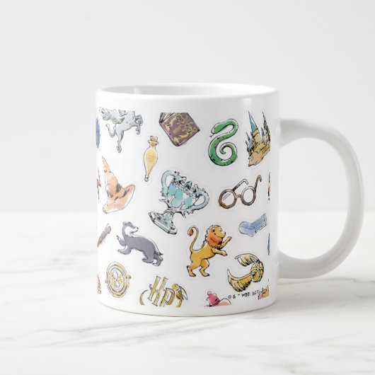Wasserfarbe Harry Potter Icons Jumbo-Tasse (Rechts)