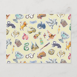 Wasserfarbe Harry Potter Icons Postkarte