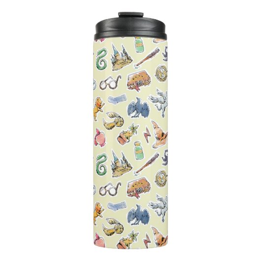 Wasserfarbe Harry Potter Icons Thermosbecher (Vorderseite)