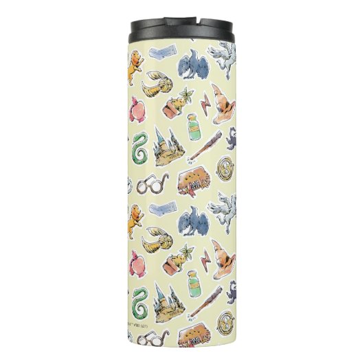 Wasserfarbe Harry Potter Icons Thermosbecher (Rückseite)