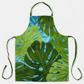 Wasserfarbe Hawaiian Monstera Leaf Tropical - Grün Schürze (Vorderseite)