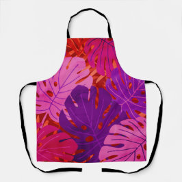 Wasserfarbe Hawaiian Monstera Leaf Tropical - Red Schürze