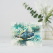 Wasserfarbe Hawaiianischer Tropischer Fisch - File Postkarte (Stehend Vorderseite)