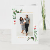 Wasserfarbe Heilig und Grün Frohe Weihnachten (Vorderseite)