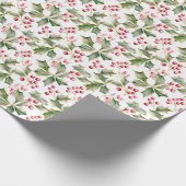 Wasserfarbe Heilig und Ivy mit Beeren Geschenkpapier (Ecke)