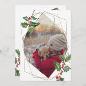 Wasserfarbe Heilige und rote Berries Einladung (Vorne/Hinten)