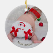 Wasserfarbe Heilige und rote Berries Keramik Ornament (Hinten)