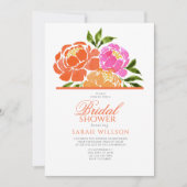 Wasserfarbe Heiß rosa orangefarbenes Brautparty Einladung (Vorderseite)