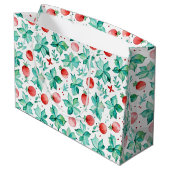 Wasserfarbe Heiße Kakao, Candy Cane Weihnachten Große Geschenktüte (Rückseite Schrägansicht)