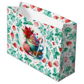 Wasserfarbe Heiße Kakao, Candy Cane Weihnachten Große Geschenktüte (Vorderseite Schrägansicht)