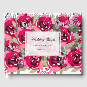 Wasserfarbe Heiße rosa Blumenzehen Gästebuch