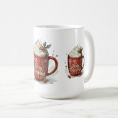 Wasserfarbe Heiße Schokolade mit Weihnachten Kaffeetasse (VorderseiteRechts)