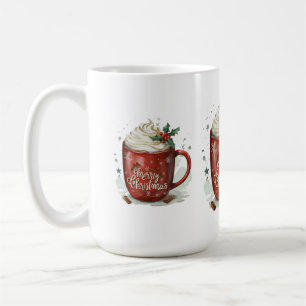 Wasserfarbe Heiße Schokolade mit Weihnachten Kaffeetasse