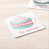 Wasserfarbe Heiße Schokolade Weihnachtspapier Unte Rechteckiger Pappuntersetzer (angewinkelt)