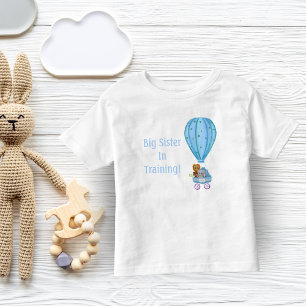 Wasserfarbe Heißluftballon Babydusche Big Sister Kleinkind T-shirt