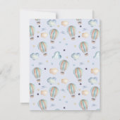 Wasserfarbe Heißluftballon Babydusche Bingo Einladung (Rückseite)