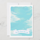 Wasserfarbe Heißluftballon Babydusche Einladung (Rückseite)