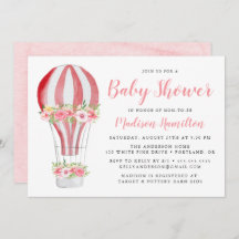 Wasserfarbe Heißluftballon Babydusche