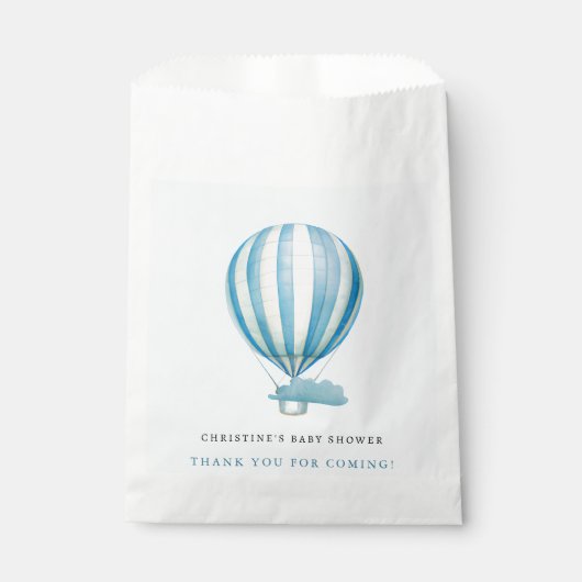 Wasserfarbe Heißluftballon Babydusche Geschenktütchen (Vorderseite)