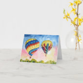 Wasserfarbe Heißluftballon Blankenkarte Karte (Gelbe Blume)