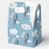 Wasserfarbe Heißluftballon blau // Geschenkschachtel (Geöffnet)