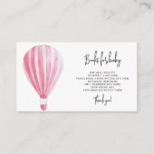 Wasserfarbe Heißluftballon - Bücher für Babyticket Begleitkarte (Vorderseite)