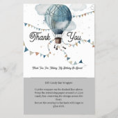 Wasserfarbe Heißluftballon // Candy Bar Wrapper Flyer (Vorne)