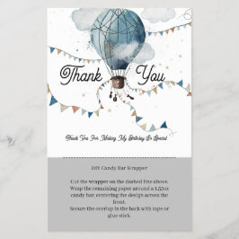 Wasserfarbe Heißluftballon // Candy Bar Wrapper Flyer