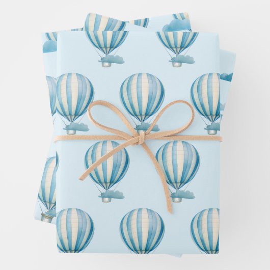 Wasserfarbe Heißluftballon Geschenkpapier Set (Beispiel)