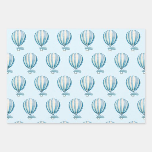 Wasserfarbe Heißluftballon Geschenkpapier Set (Vorderseite)