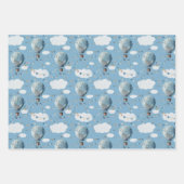 Wasserfarbe Heißluftballon // Geschenkpapier Set (Vorderseite)