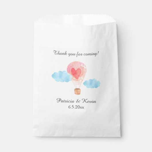 Wasserfarbe Heißluftballon Hochzeit Geschenktütchen (Vorderseite)