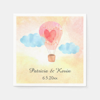 Wasserfarbe Heißluftballon Hochzeit Serviette