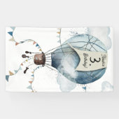 Wasserfarbe Heißluftballon // Kindergeburt Banner (Horizontal)