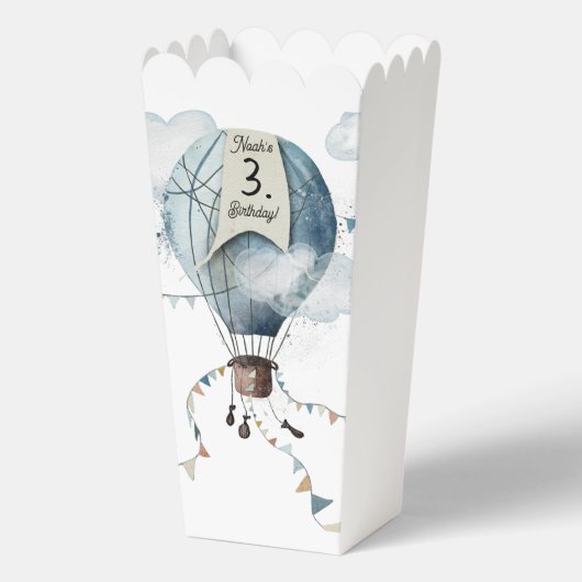 Wasserfarbe Heißluftballon // Kindergeburt Geschenkschachtel (Rückseite)