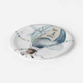 Wasserfarbe Heißluftballon // Kindergeburt Pappteller (Schrägansicht)