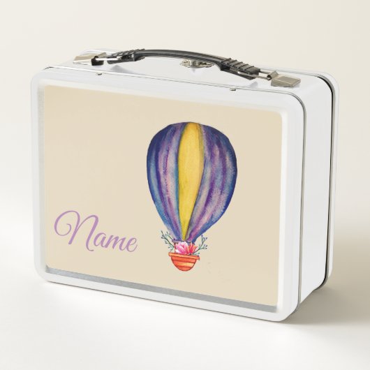 Wasserfarbe Heißluftballon Metall Brotdose (Rückseite)