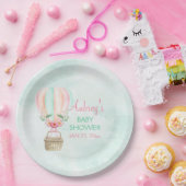 Wasserfarbe Heißluftballon Minze Pink Peach Pappteller (Party)