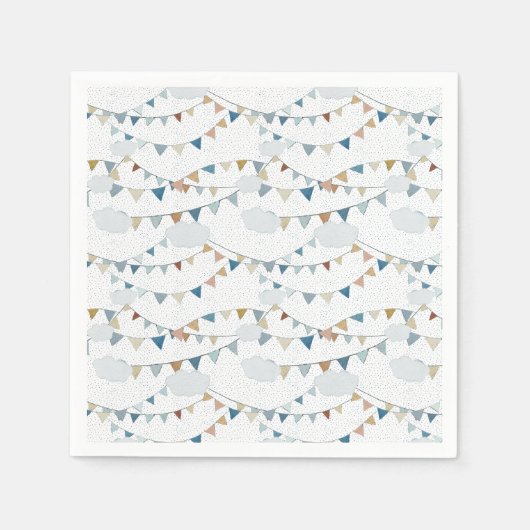 Wasserfarbe Heißluftballon Mix // Kindergeburt Serviette (Vorderseite)