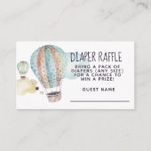 Wasserfarbe Heißluftballon Party in Blau Begleitkarte (Vorderseite)