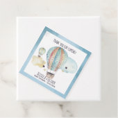 Wasserfarbe Heißluftballon Party in Blau Geschenkanhänger (Beispiel)