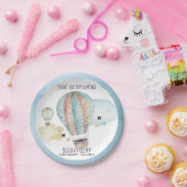 Wasserfarbe Heißluftballon Party in Blau Pappteller (Party)