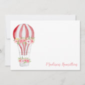 Wasserfarbe Heißluftballon Personalisiertes Geschi Mitteilungskarte (Vorderseite)