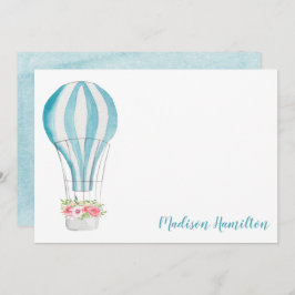Wasserfarbe Heißluftballon Personalisiertes Geschi Mitteilungskarte