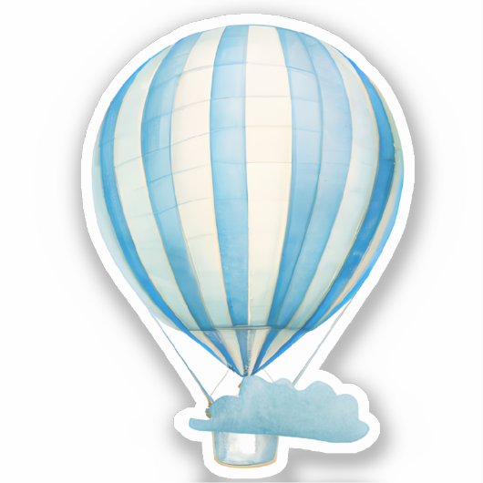 Wasserfarbe Heißluftballon und Wolke Aufkleber (Vorderseite)