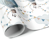 Wasserfarbe Heißluftballon weiß // Geschenkpapier (Rolleneckpunkt)