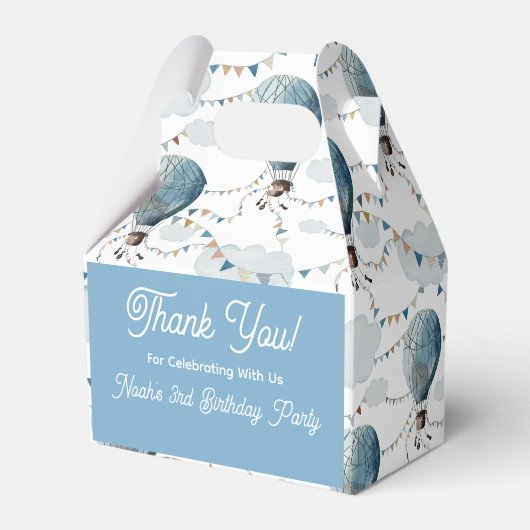 Wasserfarbe Heißluftballon weiß // Geschenkschachtel (Rückseite)