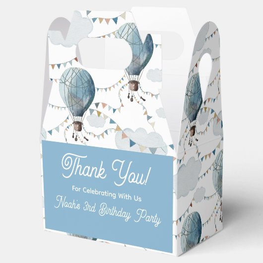 Wasserfarbe Heißluftballon weiß // Geschenkschachtel (Geöffnet)